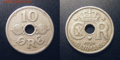 2 - Дания – 10 эре (1926) №1 пф