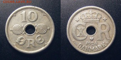 2 - Дания – 10 эре (1924) №1 пф