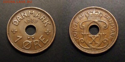 2 - Дания – 1 эре (1938) бронза