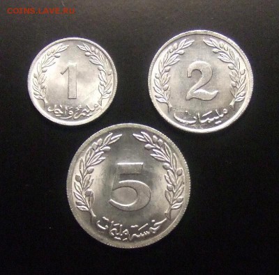 2 - Тунис (набор - 1,2 и 5 миллим; дуб; алюм.) (3 шт.) Р