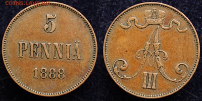 5 пенни 1888, 1 пенни 1894, 1917 - 5пенни1888_1