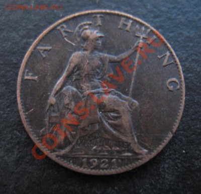 1921 г, Британия, фартинг, до 26.10 в 21-30 мск - 1921 брит фар 
