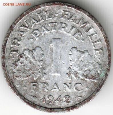 Франция. 1 франк 1942 г. до 24.00 25.03.16 г. - Scan-160315-0007