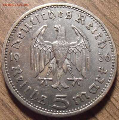 5 марок 1936, Гинденбург, до 23.03.2016 в 22-00 Мск - P1010032.JPG