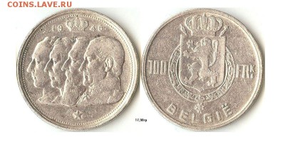 100 франков 1948 Belgiё до 25.03.16 - 100фр1948Бел
