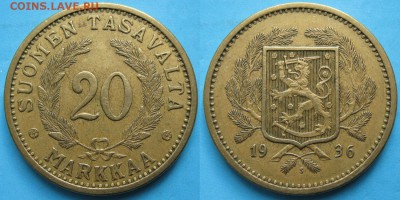 Финляндия 20 марок 1936: до 25.03.16 в 22.00 - Финляндия 20 марок 1936    3100