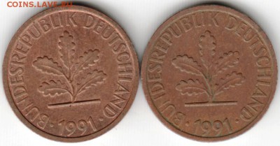 Германия пфенниг 1991 г. Гамбург, Мюнхен до 24.00 26.03.16 г - Scan-160320-0003