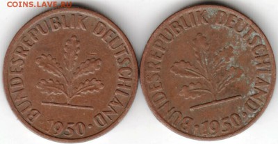 Германия пфенниг 1950 г. Гамбург, Мюнхен до 24.00 26.03.16 г - Scan-160320-0001