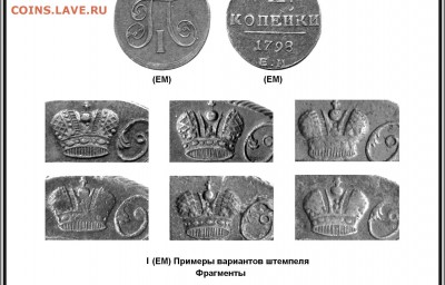 Необычная корона на копейке Павла 1 - 2 копейки Павла - короны