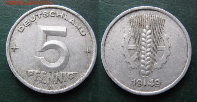 9.Разная инострань по фиксу - 9 16  ГДР 5 пф 1949 А