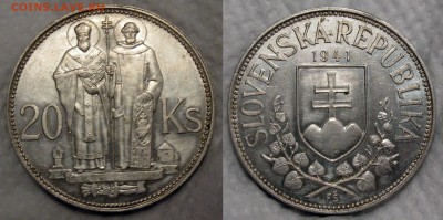 Чехословакия,Словакия;довоенная,военная - серебро. - 07