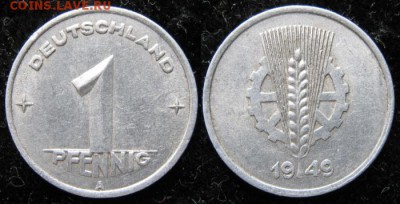 9.Разная инострань по фиксу - 9 21 ГДР 1 пфенниг 1949 А    157-1794