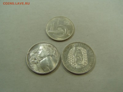5 марок 1966.5 крон 1929 .500 лир 1973 серебро - P1010132.JPG