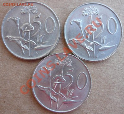 ЮАР 50 центов  3 типа. 26.10.10 г. 20-00 МСК - 50 ц