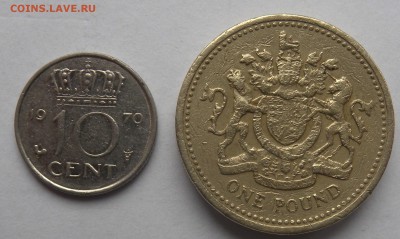 2 Монеты  Англия 10центов 1970г и оне поунд 1993г - DSCN0221.JPG