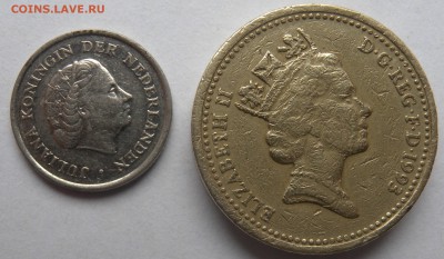 2 Монеты  Англия 10центов 1970г и оне поунд 1993г - DSCN0220.JPG