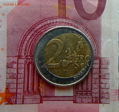 2 Евро 2002 года G Германия брак (перекос вставки) - WP_20160323_015