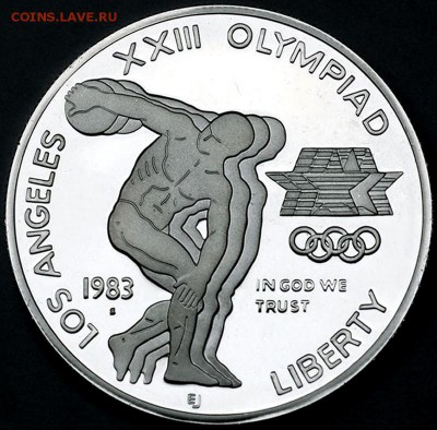США_"олимпийский" серебряный доллар 1983пруф; до 23.03_22.20 - 11051