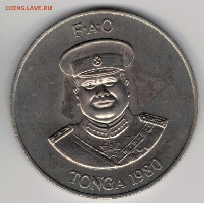 Тонга 2 паанга 1980 ФАО Кит-горбач 28.03.16 в 22.00мск (Б814 - 4-тон80