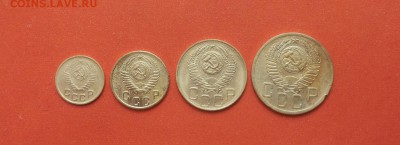 1,2,3,5 коп 1953 хорошие  до 29 марта - 1953 б 2