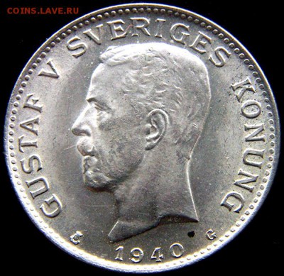 Отличная серебряная шведская крона 1940; до 25.03_22.12мск - 11090