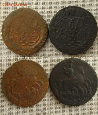 Империя. 2 копейки 1761 и 58 гг.,до 29.03.16 в 22:10 МСК - 2 коп 1758 и 61 гг.