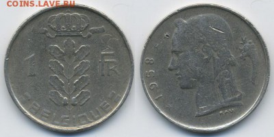 1 франк Бельгии 1958 поворот 12 - оборот_1франк-1958-Бельгия