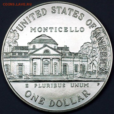 США_серебряный доллар 1993 "Джефферсон" UNC; до 26.03_23.02м - 40