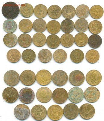 5,3,2,1;0,5 коп 1924-57г 74шт (все разные) бюджет 02.04.16 - советы 1924-57 001