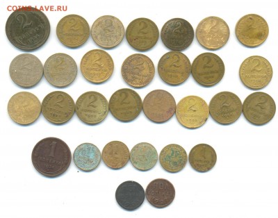 5,3,2,1;0,5 коп 1924-57г 74шт (все разные) бюджет 02.04.16 - советы 1924-57 003