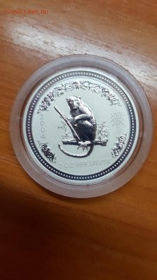 Австралия 2 доллара, Год обезьяны, 2004 г. серебро до 30.03 - 20160327_215022