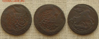 2 копейки 1757г.(перечекан из "облачной"),до 30.03.16 - 2 копейки 1757 пер