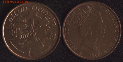 Остров Мэн 1 пенни 1990 до 22:00мск 05.04.16 - Остров Мэн 1 пенни 1990