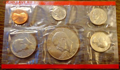 США - набор 1974 в запайке 6 шт. красный до 5.04, 22.00 - США годовой набор 74 красный