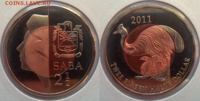 2доллара 2011 Шлемоносный казуар 05.04 22.0 - саба 2 доллара 2011