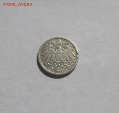 Старый Рейх:5 пфенигов 1899 г,10 пфенигов 1914 г.до 8.04.016 - 5 пфенигов 1899 го
