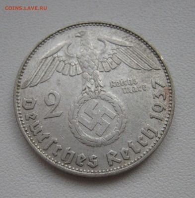2 Рейхмарки 1937 D, Гинденбург до 7.04.2016 22.00МСК - 2 Рейхмарки 1937 D1.JPG