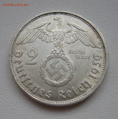 2 Рейхмарки 1939 B, Гинденбург  до 7.04.2016 22.00МСК - 2 Рейхмарки 1939 В1.JPG