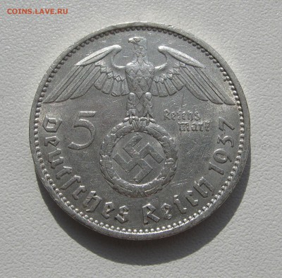 5 Рейхмарок 1937 А, Гинденбург до 7.04.2016 22.00МСК - 5 Рейхмарок 1937 А1.JPG