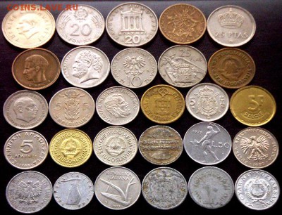 54 разные зарубежные монеты (см. описание). До 01.04_22.00мс - 3