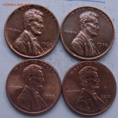 11 монет США 1 цент. 1963г. 1970г. 1990г и 2002 по 2008гг. - DSCN0559.JPG