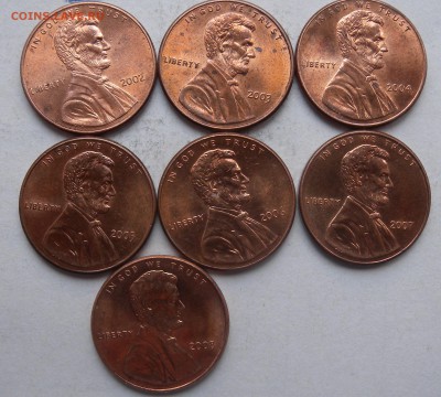 11 монет США 1 цент. 1963г. 1970г. 1990г и 2002 по 2008гг. - DSCN0560.JPG