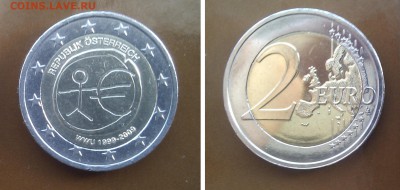 2 ЕВРО Австрия 10 лет 2009 дешево распродажа - IMAG2450