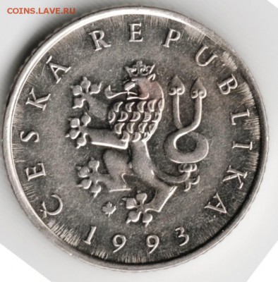 Чехия. 1 крона 1993 г. до 24.00 09.04. 16 г. - Scan-160403-0024