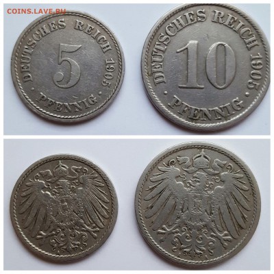 10, 20 пфеннигов 1905 года - image