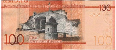 Доминиканская р-ка 100 песо 2014 до 11.04.16 в 22.00 (В83) - 1-дом100
