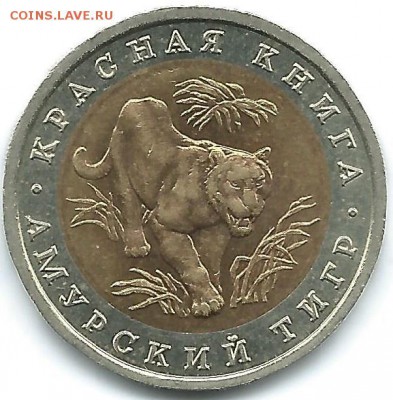 Красная Книга 10 руб 1992 Амурский Тигр - тигр11
