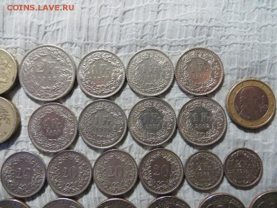 Фунты, Шв. франки, Евро, центы США. Много. - 012.JPG