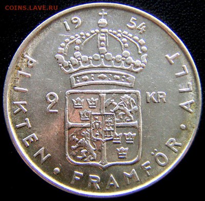 Швеция_2 кроны 1954. Серебро; до 07.04_22.04мск - 11165