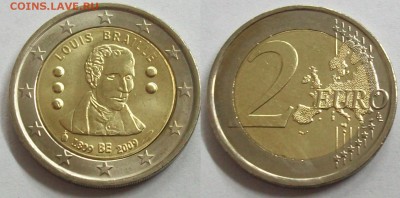 2 евро Бельгия 2009 200 ЛЕТ СО ДНЯ РОЖДЕНИЯ ЛУИ БРАЙЛЯ - 100_5241